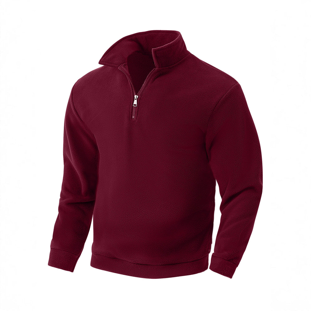 Herren Fleece-Halbzip-Pullover mit Stehkragen, weichem Teddy-Fleece und elastischen Bündchen Shop Nory