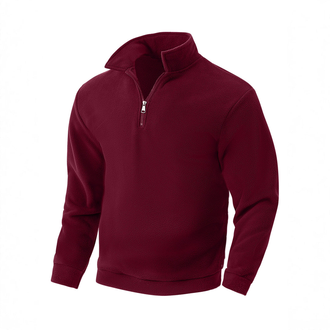 Herren Fleece-Halbzip-Pullover mit Stehkragen, weichem Teddy-Fleece und elastischen Bündchen Shop Nory