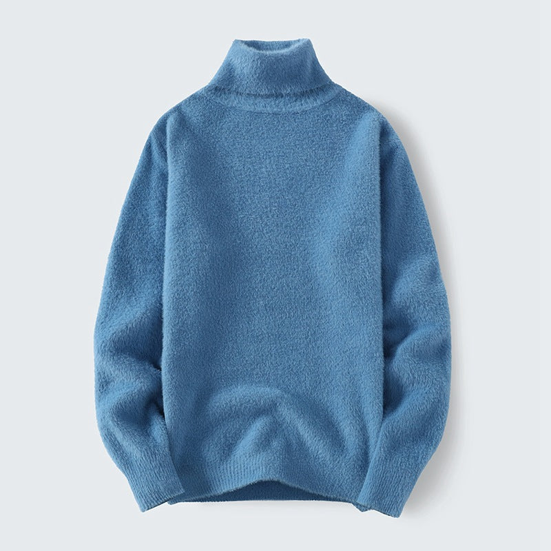 Herren warmer Rollkragenpullover aus weichem Strickstoff