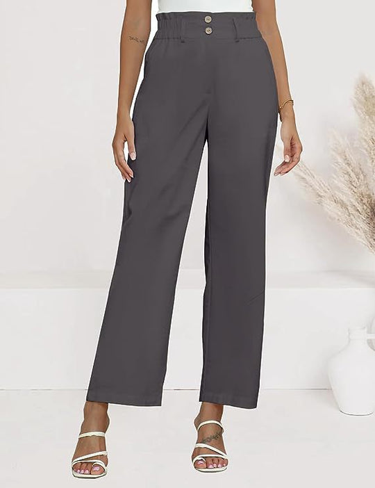 Damen Hochtaillierte Paperbag-Hose mit weitem Bein Shop Nory