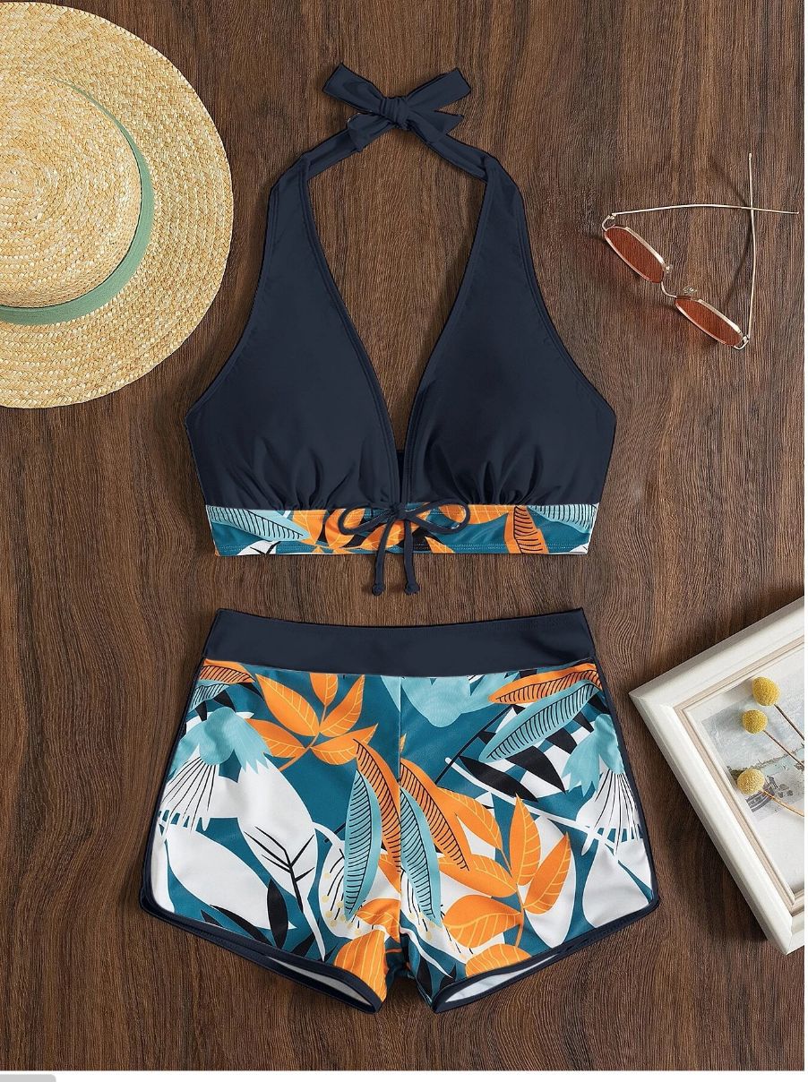 Damen Sportliches Bikiniset mit floralem Design