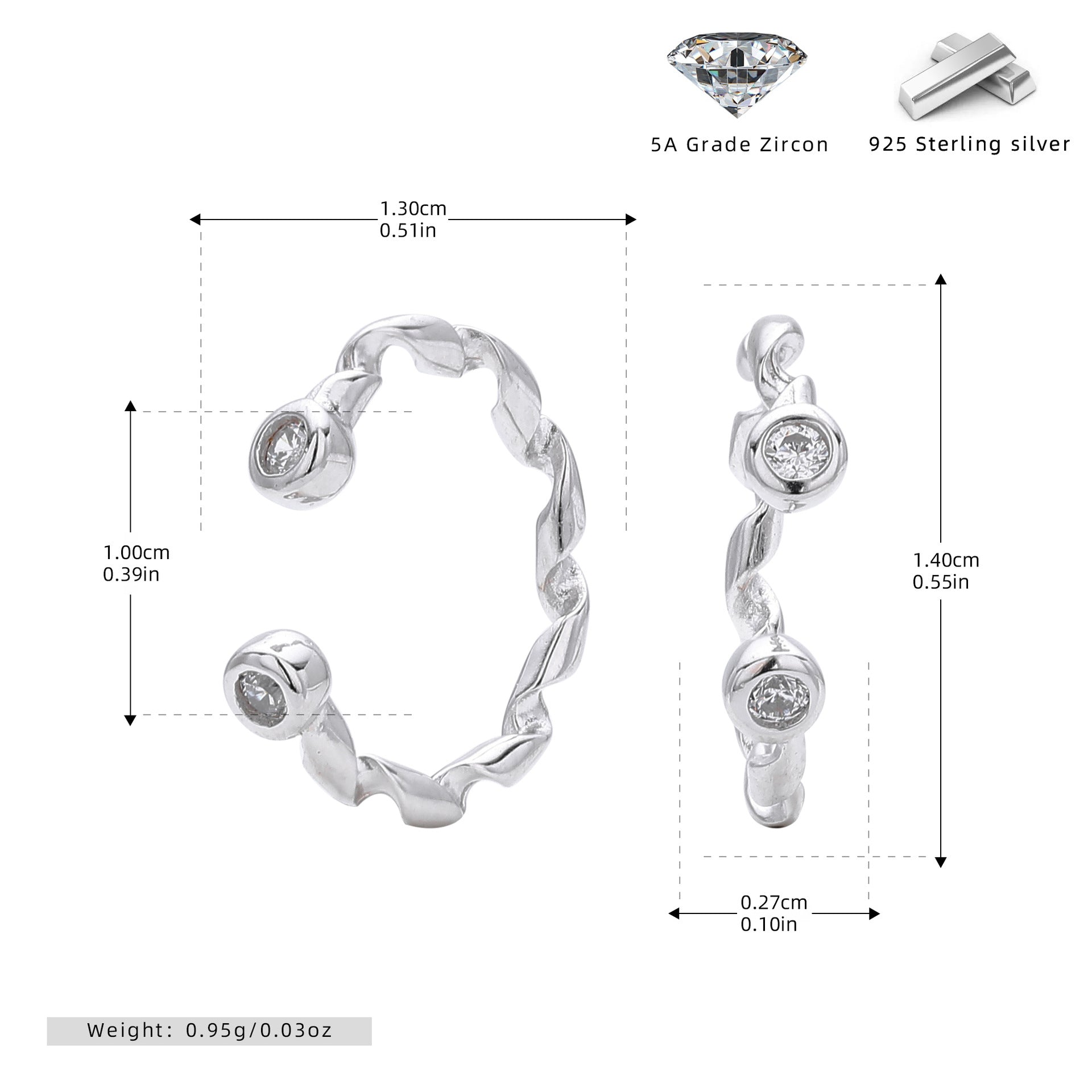 Damen Ohrhänger im eleganten, geschwungenen Design aus 925 Sterling Silber Shop Nory