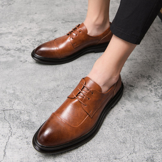 Herren elegante Vollleder Derby-Schnürschuhe mit gepolstertem Komfortfußbett Shop Nory
