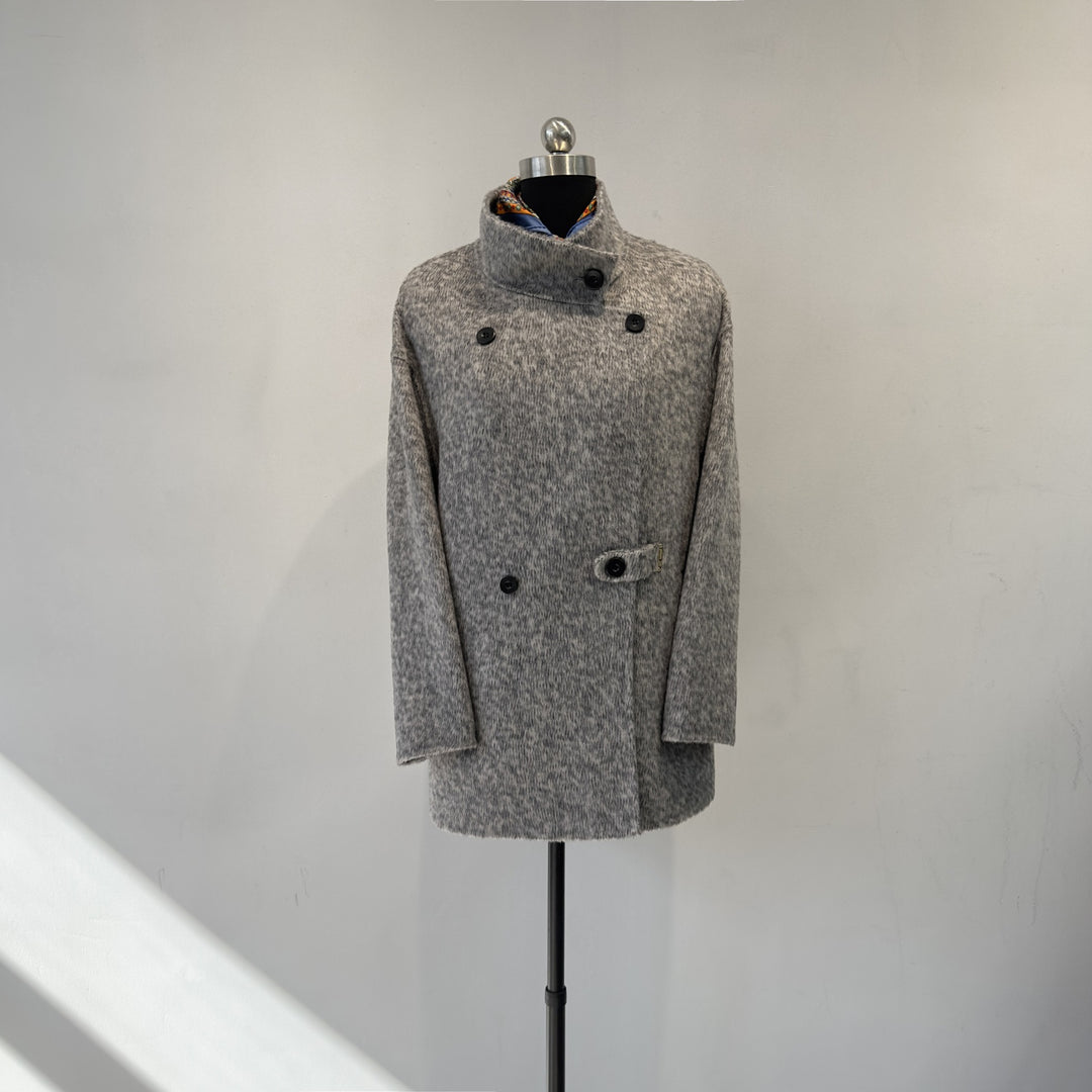 Damen Übergroße Wollmischung Peacoat Shop Nory