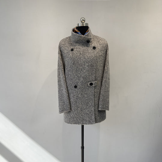 Damen Übergroße Wollmischung Peacoat Shop Nory