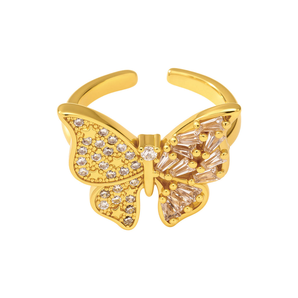Damenring mit Schmetterlingsdesign und funkelndem Zirkon Shop Nory