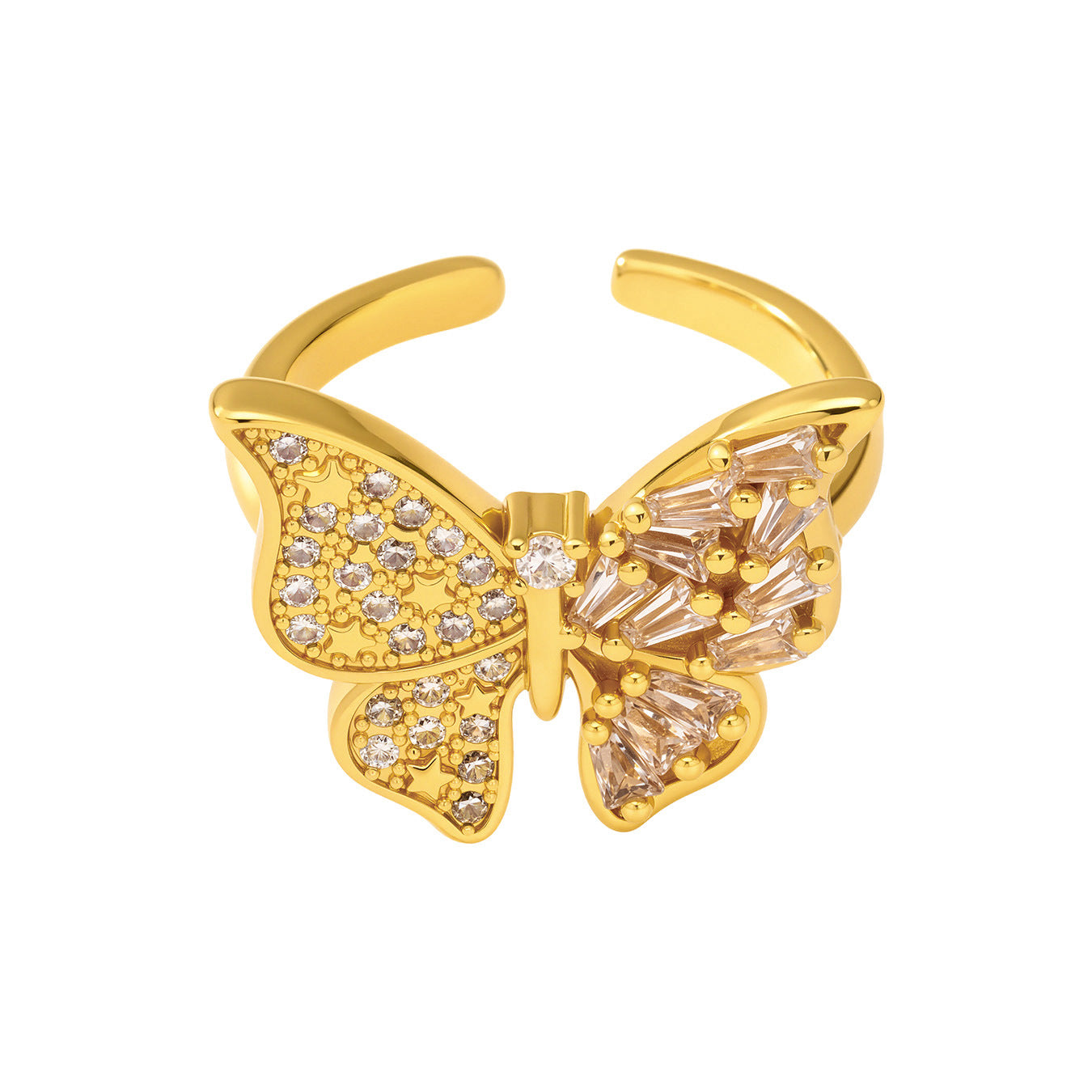 Damenring mit Schmetterlingsdesign und funkelndem Zirkon Shop Nory