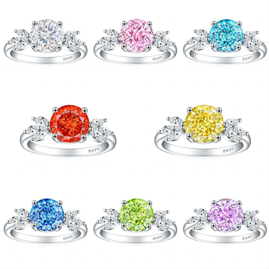 Damen Ring mit funkelndem Aquamarin und Zirkonia-Besatz Shop Nory