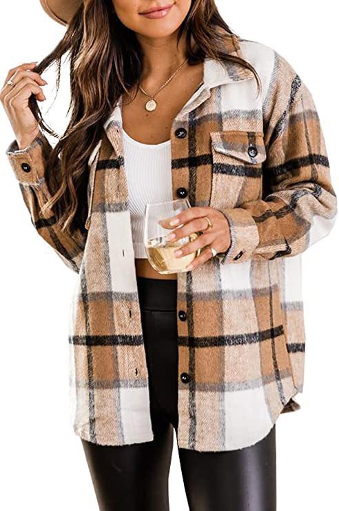 Damen Langärmlige Karobluse mit Brusttaschen und femininer Passform