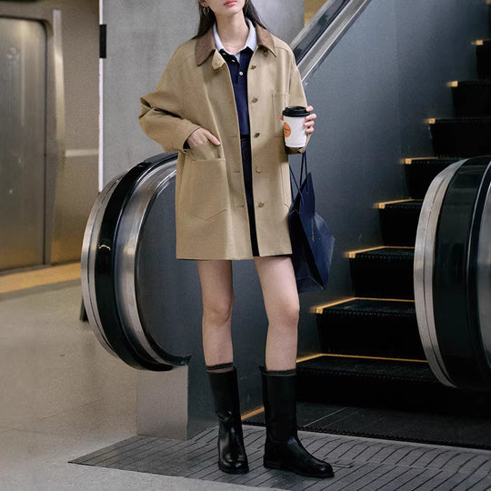 Damen Stylische Oversized-Jacke mit hohem Kragen Shop Nory