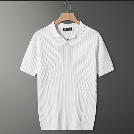 Herren Modisches Kurzarm-Strick Polohemd Shop Nory