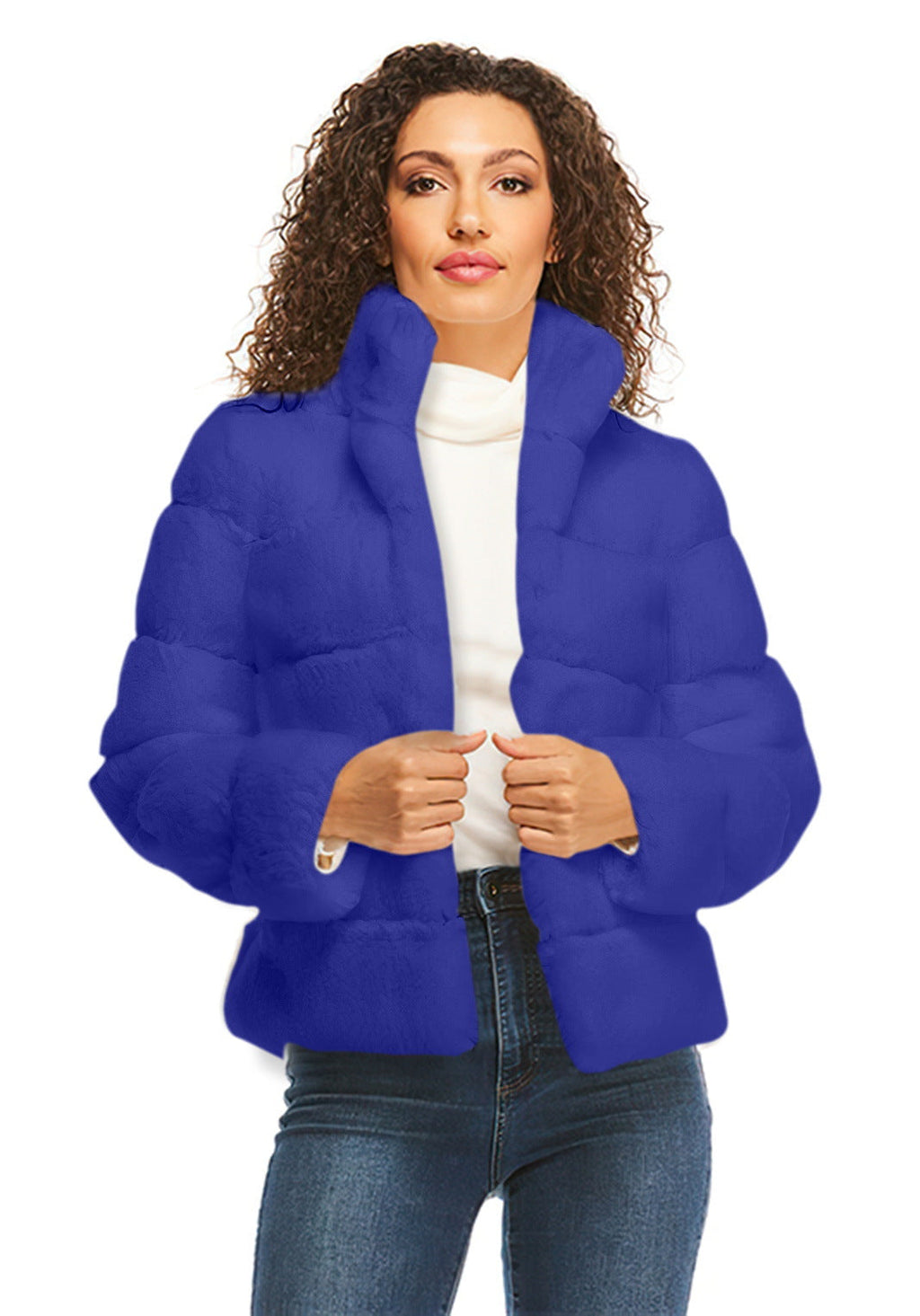 Damen Modische Daunenjacke mit hohem Kragen