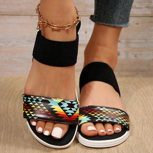 Damen Strick‑Sandalen mit elastischen Riemen und dämpfender Plateau‑Sohle Shop Nory