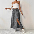 Damen Maxirock mit elegantem Schlitz und floralem Muster