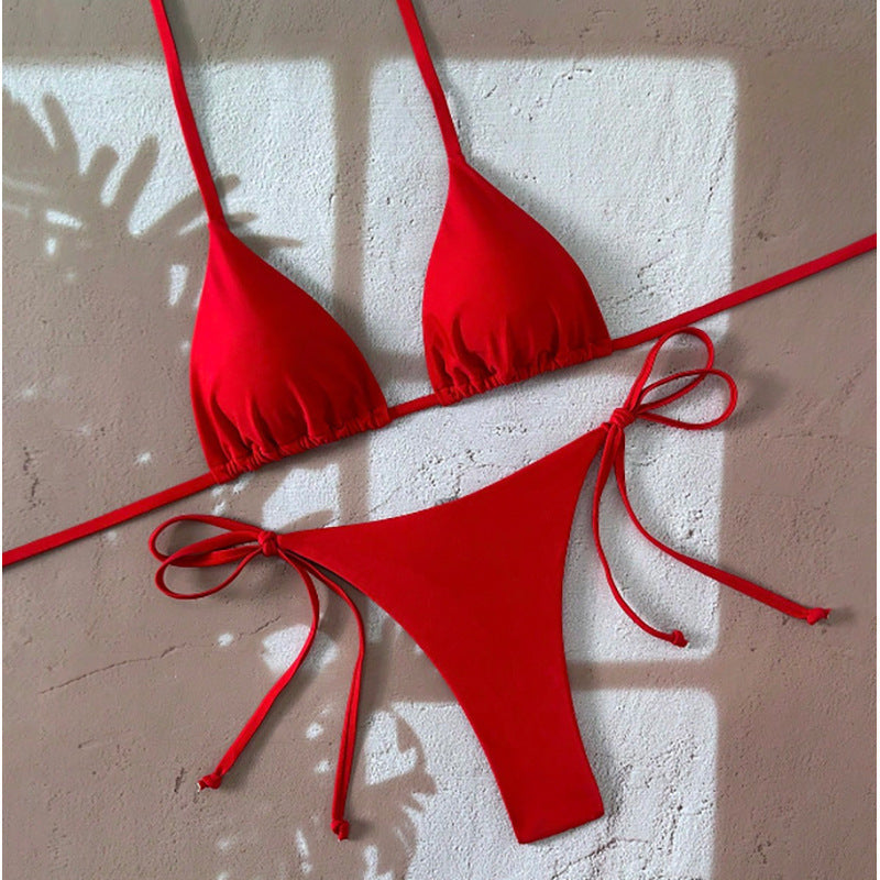 Damen Spaghetti-Träger-Bikini Set