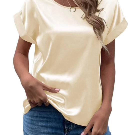 Damen Satin T-Shirt mit elegante Details