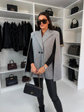 Damen modischer Cape-Blazer mit doppelter Knopfleiste