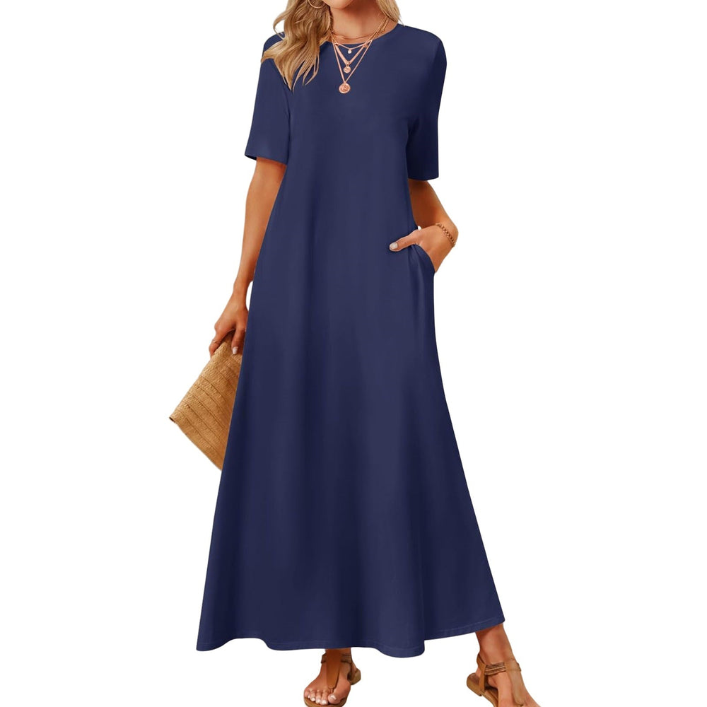 Damen Maxikleid mit lässigem Schnitt und praktischen Taschen