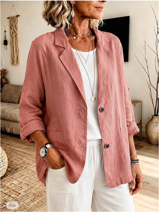 Damen Leichte und elegante Leinenjacke Shop Nory
