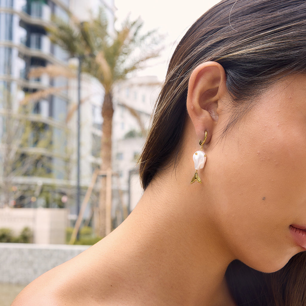 Damen Ohrhänger im eleganten Muscheldesign mit hypoallergenen Eigenschaften Shop Nory