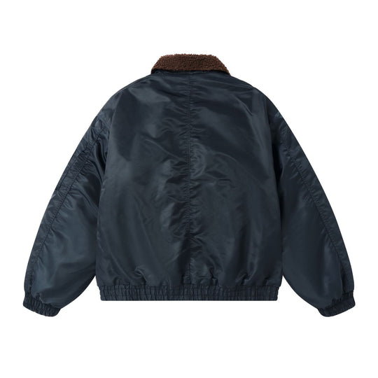Herren Kurzer gesteppter Bomber mit Teddykragen und Multifunktionstaschen Shop Nory
