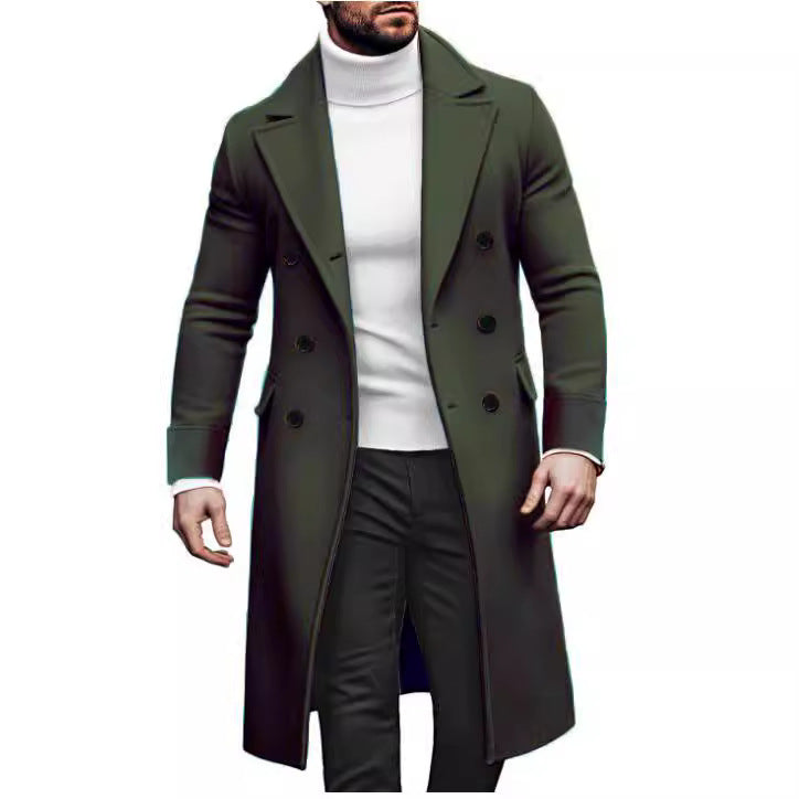Herren Eleganter Doppelreiher-Mantel mit hochwertigem Material und klassischem Schnitt