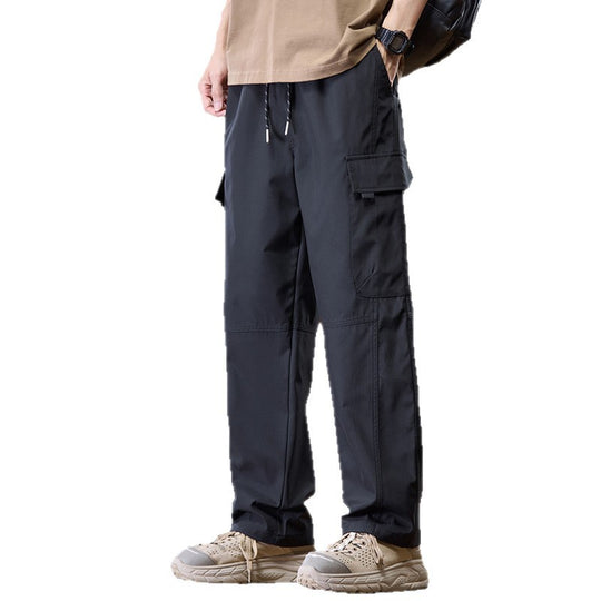 Herren Leichte Technical Cargo-Hose mit geradem Bein, Multifachtaschen und Kordelbund Shop Nory