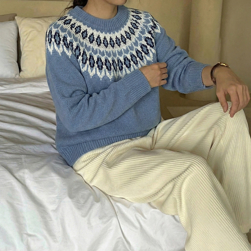 Damen Gemusterter Strickpullover Shop Nory