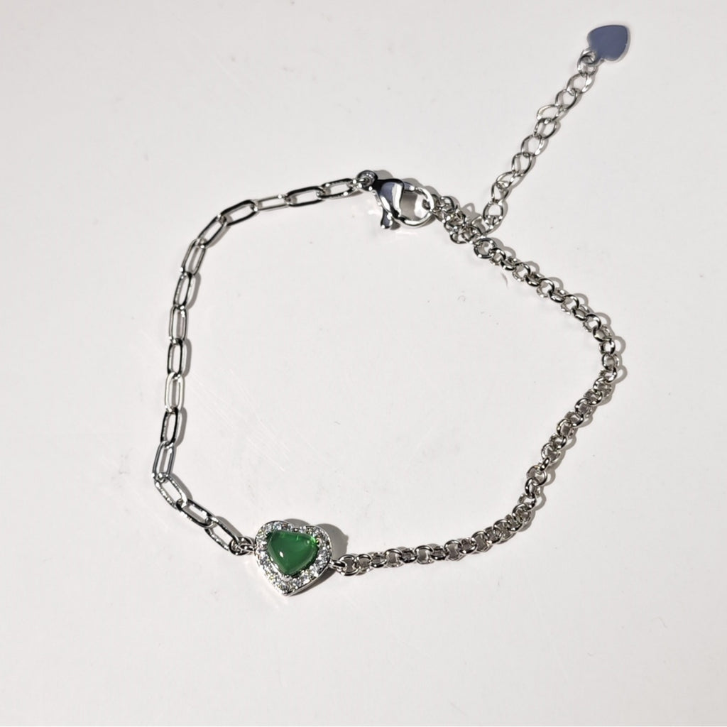 Damen Armband mit herzförmigem Edelstein und funkelnden Akzenten Shop Nory