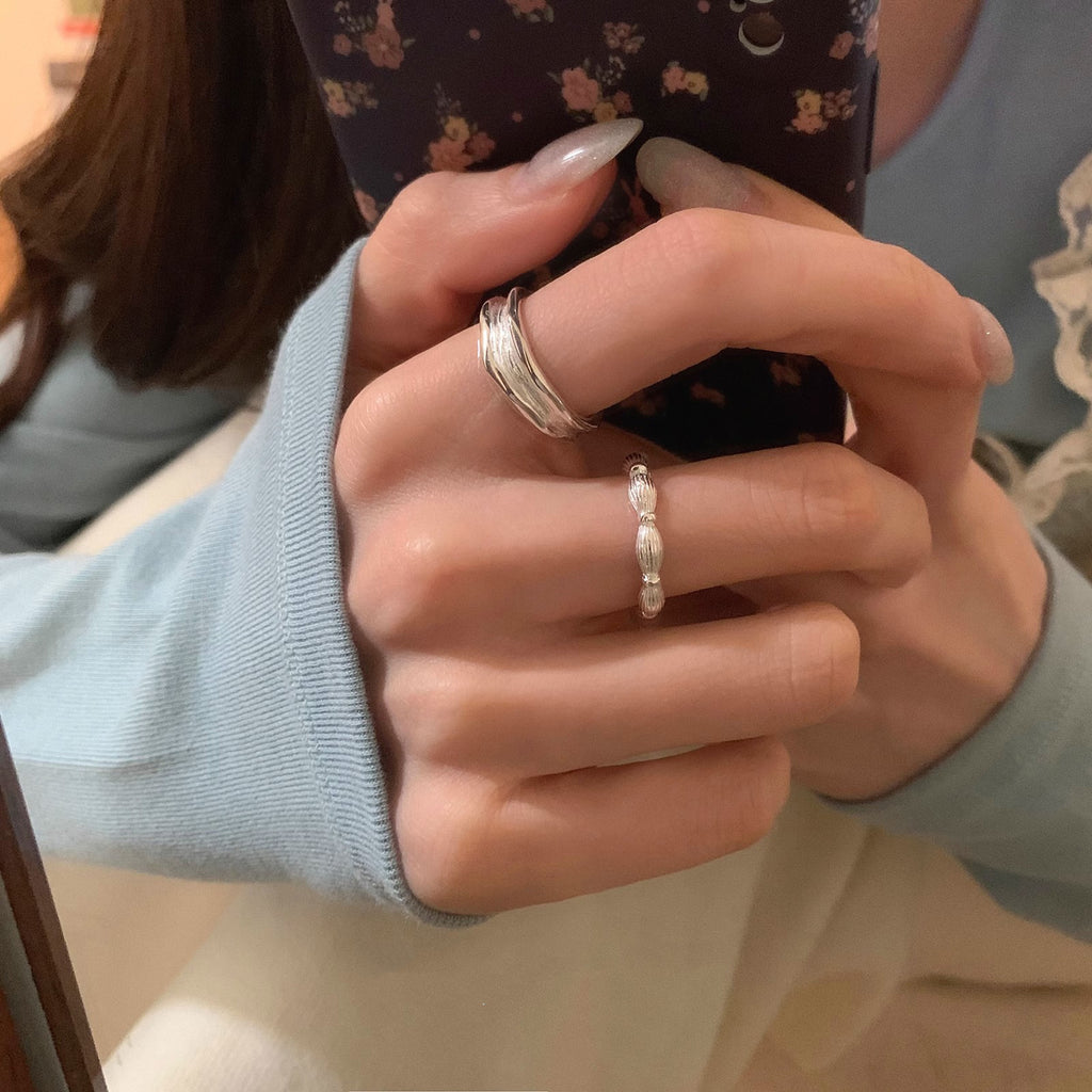 Damen Offener Ring mit modernem gewellten Design Shop Nory