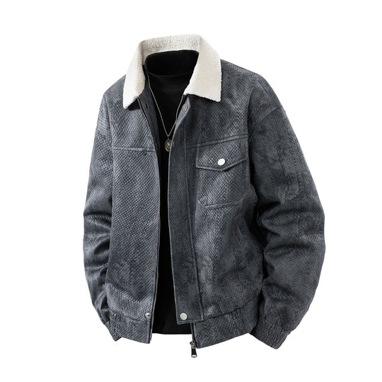 Herren Kunstlederjacke mit Steppdetails Shop Nory
