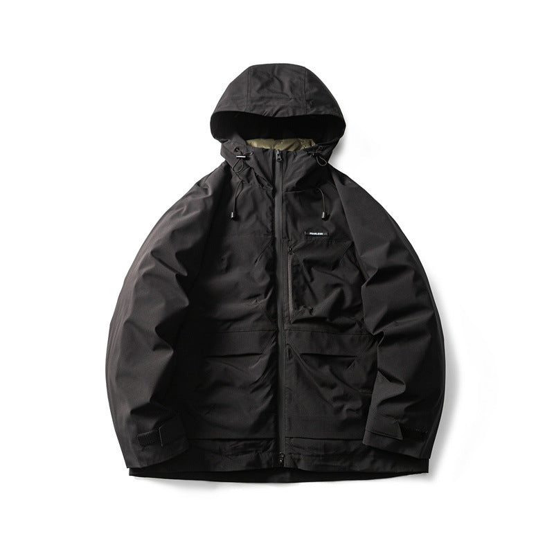 Herren Funktionelle Outdoor-Softshelljacke mit Kapuze und Mehrfachtaschen Shop Nory