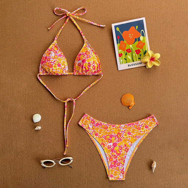 Damen Triangel-Bikini mit klassischen Punkten Shopnory