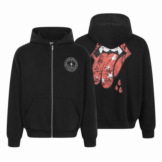 Unisex Kapuzen-Zipjacke im Oversize-Boxy-Schnitt mit Brustemblem Shop Nory
