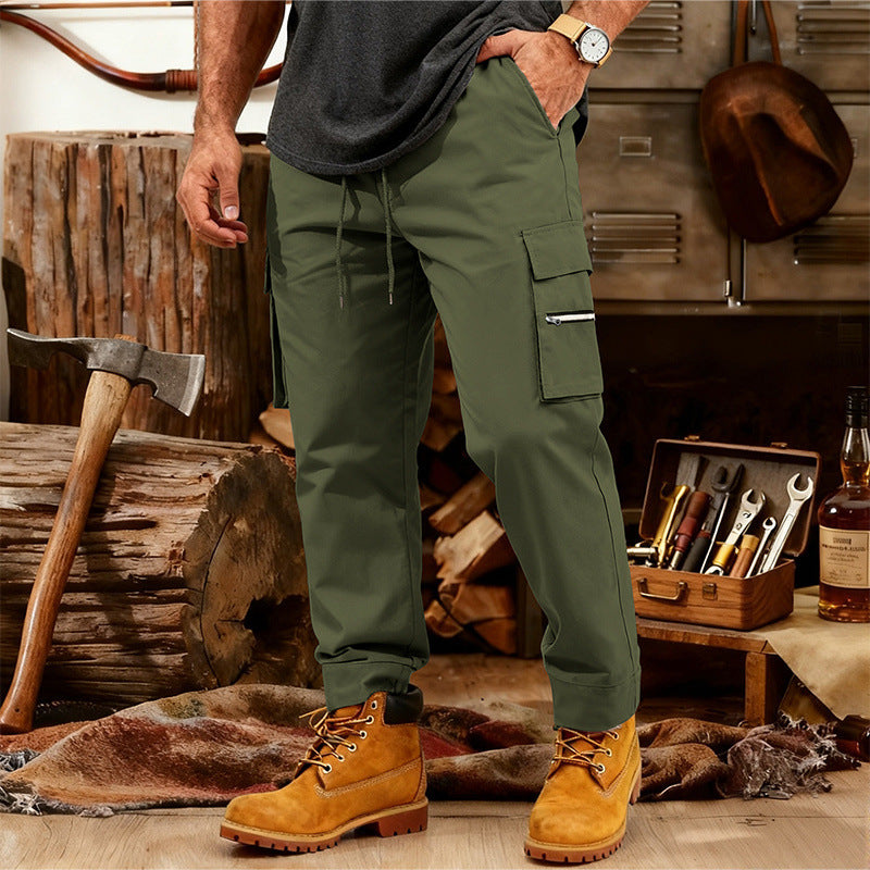 Herren Cargo-Jogginghose mit Multifunktionalen Reißverschluss-Taschen & Elastischem Bündchen Shop Nory
