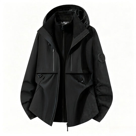 Herren dreilagige Softshell-Outdoorjacke mit herausnehmbarem Fleecefutter und Kapuze Shop Nory