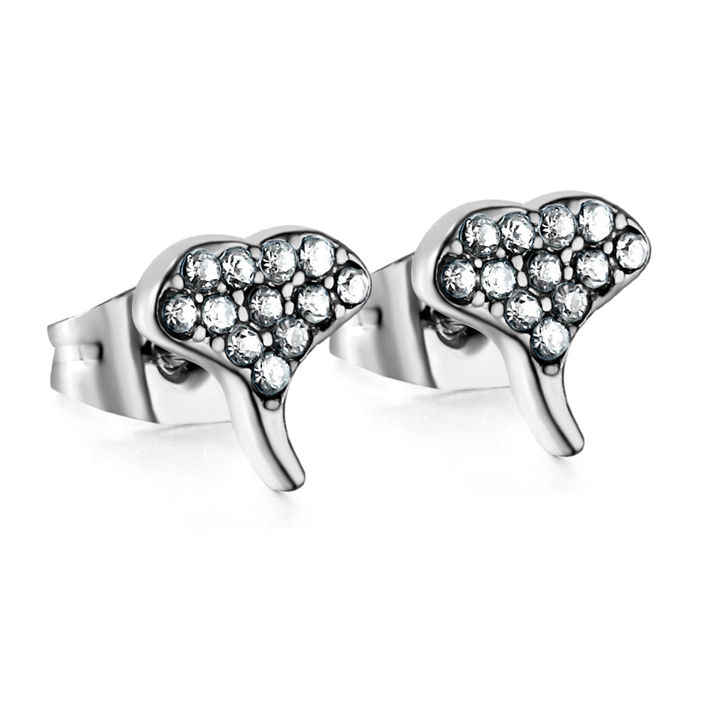 Damen Ohrstecker mit herzförmigem Design und funkelnden Zirkonia Shop Nory