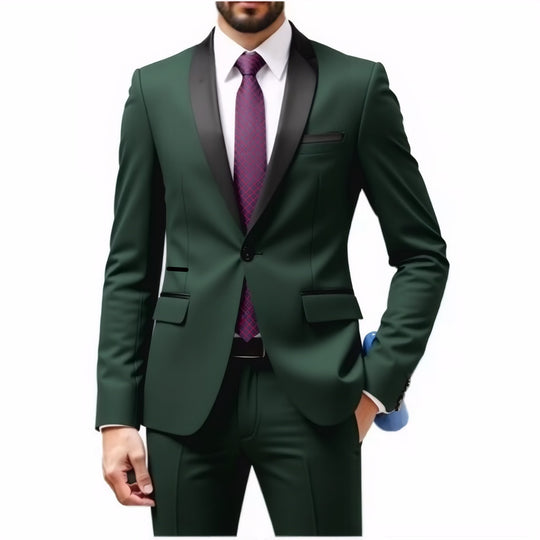 Herren Schmal geschnittener Smokinganzug mit Schalkragen und Ein-Knopf-Sakko Shop Nory