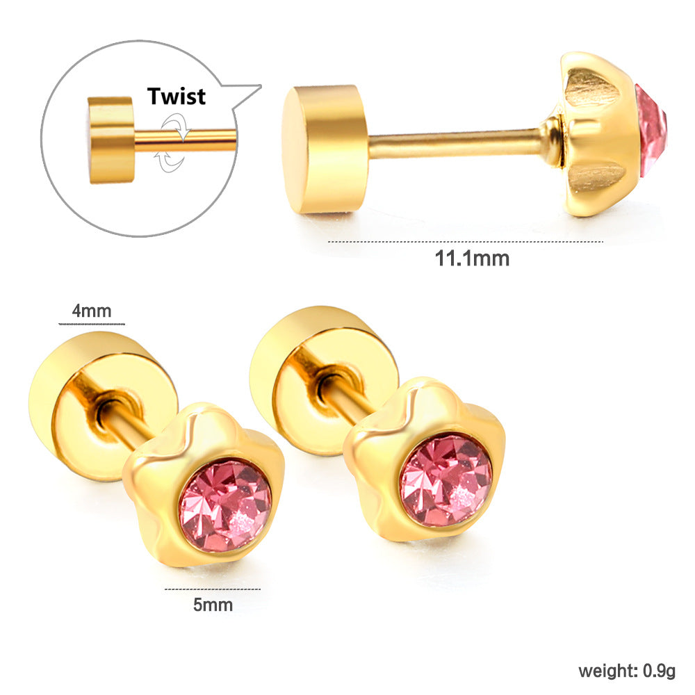 Damen Ohrstecker mit blütenförmigem Design und funkelndem Kristall Shop Nory