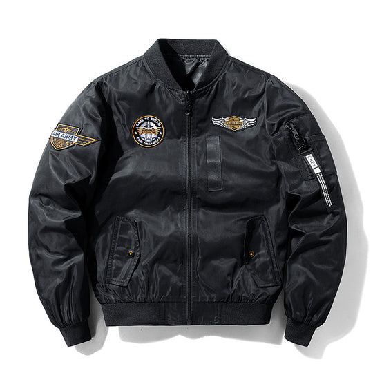 Herren Bomberjacke im Fliegerstil mit Nylon‑Shell, Patch‑Applikationen und Ärmeltasche Shop Nory