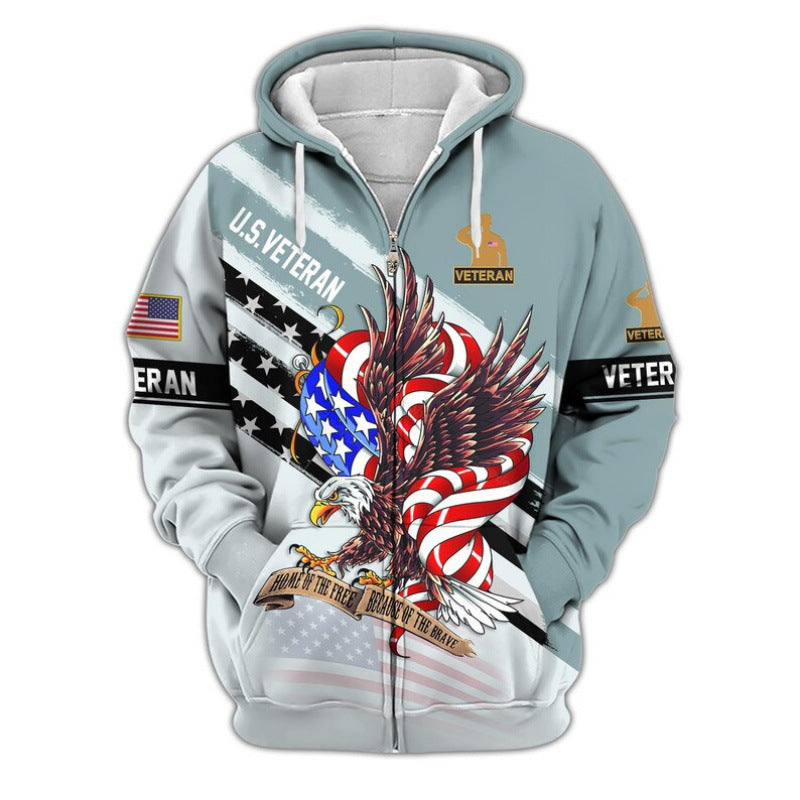 Herren Kapuzensweater mit amerikanischem Veteranenmotiv Shop Nory