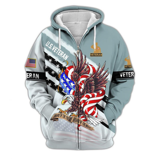 Herren Kapuzensweater mit amerikanischem Veteranenmotiv Shop Nory