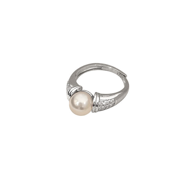 Damen Ring mit elegantem Perlen-Motiv und funkelnden Zirkonia Shop Nory