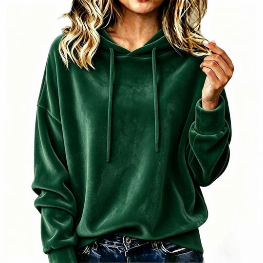 Damen Velours-Oversize-Kapuzenpullover mit Raglanärmeln Shop Nory
