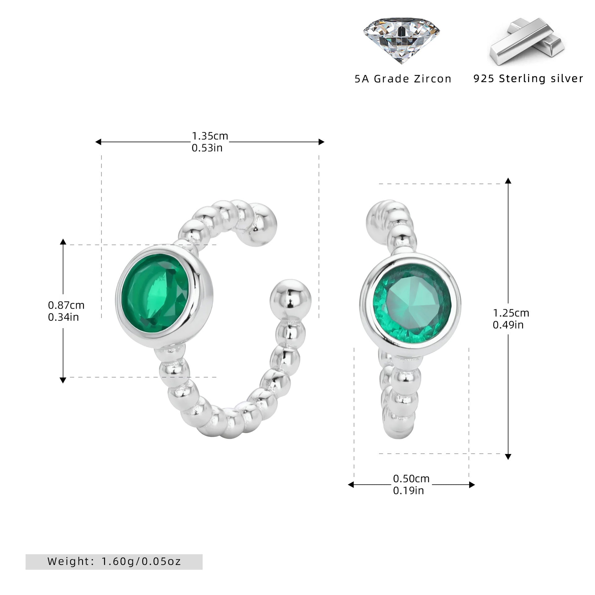 Damen Ohrhänger mit buntem Zirkon und geschwungenem Design Shop Nory