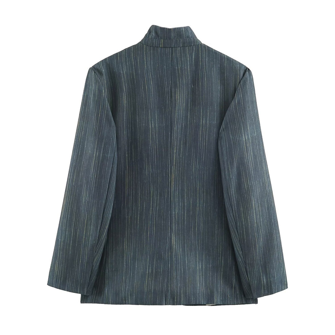 Damen Lang geschnittener Blazer mit Stehkragen und aufgesetzten Taschen Shop Nory