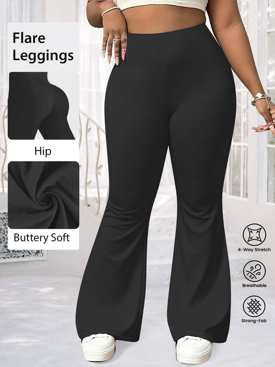 Damen Flare-Leggings mit hohem Bund, butterweichem Stretch und formender Hüftnaht Shopy Nory