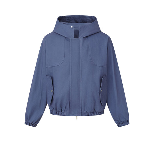 Damen Kurz geschnittene Kapuzenblousonjacke mit Tunnelzugsaum und aufgesetzten Pattentaschen Shop Nory