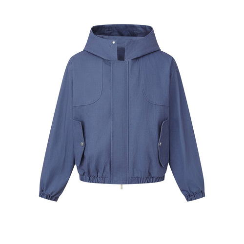 Damen Kurz geschnittene Kapuzenblousonjacke mit Tunnelzugsaum und aufgesetzten Pattentaschen Shop Nory