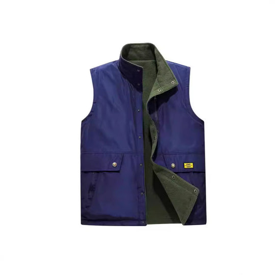 Herren Gefütterte Utility-Weste mit Fleece-Innenlage, Druckknopf‑ und Reißverschluss Shop Nory